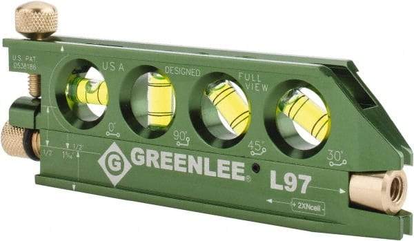 Greenlee - 1 Beam 240' Max Range Mini Magnet Laser Level - Red Beam, 1/4" at 100' Accuracy, 5-1/16" Long x 3/4" Wide x 1-13/16" High, Battery Included - Apex Tool & Supply