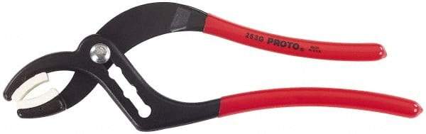 Proto - 9-1/2" OAL, 2-1/2" Max Capacity, 4 Position Tongue & Groove Pliers - Smooth Curved Jaws, Curved Head, Plastic Dipped Handles - Apex Tool & Supply