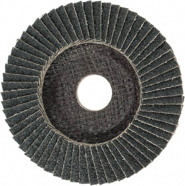 PFERD - 40 Grit, 4-1/2" Disc Diam, 7/8" Center Hole, Type 29 Zirconia Alumina Flap Disc - 13,300 Max RPM, Fiberglass Backing, Arbor Attaching System, Coated - Apex Tool & Supply