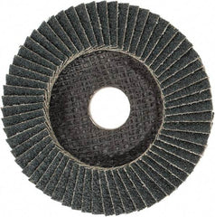 PFERD - 40 Grit, 4-1/2" Disc Diam, 7/8" Center Hole, Type 29 Zirconia Alumina Flap Disc - 13,300 Max RPM, Fiberglass Backing, Arbor Attaching System, Coated - Apex Tool & Supply