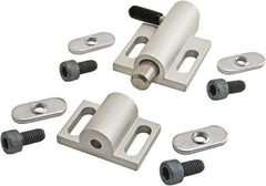 80/20 Inc. - 76mm Long x 38mm Wide x 0.66mm High, Deadbolt Latch with Side Latch - Aluminum Body with Stainless Steel Bolt, Spring & Handle, with Clear Anodized Finish - Apex Tool & Supply