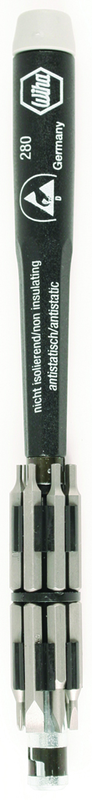 16 Piece - System 4 ESD Safe Micro Bit Set Slotted; Phillips and Hex Inch Bits - #75094 - Includes: ESD Safe Handle; Extension and Bit Holder - Apex Tool & Supply