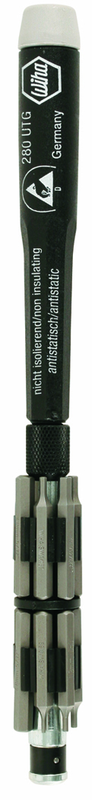 16 Piece - System 4 ESD Safe Micro Bit Set Hex Inch and Metric Bits - #75096 - Includes: ESD Safe Handle; Extension; and Bit Holder - Apex Tool & Supply