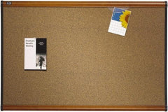 Quartet - 36" Wide x 24" High Open Cork Bulletin Board - Brown - Apex Tool & Supply
