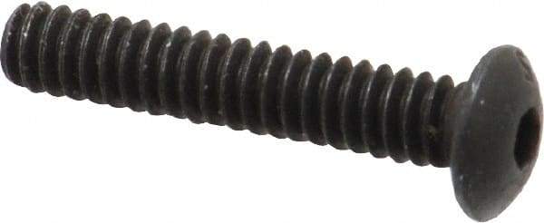 Value Collection - #6-32 UNC Hex Socket Drive, Button Screw - Alloy Steel, Black Oxide Finish, Fully Threaded, 3/4" Length Under Head - Apex Tool & Supply