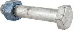 Value Collection - 1-1/8 - 7 Thread, 6-1/2" Length Under Head, Steel Hex Head Bolt - Hot Dipped Galvanized Coated, UNC Thread, ASTM A325 - Apex Tool & Supply