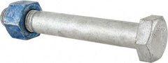 Value Collection - 1-1/8 - 7 Thread, 8" Length Under Head, Steel Hex Head Bolt - Hot Dipped Galvanized Coated, UNC Thread, ASTM A325 - Apex Tool & Supply