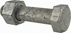 Value Collection - 1-1/4 - 7 Thread, 5-1/2" Length Under Head, Steel Hex Head Bolt - Hot Dipped Galvanized Coated, UNC Thread, ASTM A325 - Apex Tool & Supply