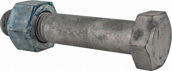 Value Collection - 1-1/4 - 7 Thread, 6-1/2" Length Under Head, Steel Hex Head Bolt - Hot Dipped Galvanized Coated, UNC Thread, ASTM A325 - Apex Tool & Supply