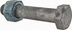 Value Collection - 1-1/4 - 7 Thread, 6-1/2" Length Under Head, Steel Hex Head Bolt - Hot Dipped Galvanized Coated, UNC Thread, ASTM A325 - Apex Tool & Supply