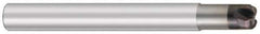 OSG - 3/16", 3 Flute, Single End, Solid Carbide, 1/16" Corner Radius End Mill - 2-1/4" OAL, 3/32" LOC, Right Hand Cut, 9/16" Extended Reach - Apex Tool & Supply