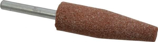 Norton - 3/4" Head Diam x 2-1/2" Thickness, A1, Cone End, Aluminum Oxide Mounted Point - Brown, Medium Grade, 60 Grit, 20,960 RPM - Apex Tool & Supply