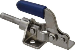 Gibraltar - 100 Lb Load Capacity, Flanged Base, Stainless Steel, Standard Straight Line Action Clamp - 3 Mounting Holes, 0.17" Mounting Hole Diam, 1/4" Plunger Diam, Thumb Handle - Apex Tool & Supply