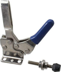 Gibraltar - 250 Lb Holding Capacity, Horizontal Handle, Manual Hold Down Toggle Clamp - 61° Handle Movement, 91° Bar Opening, U-Bar, Flanged Base, Electro-Plated Zinc, Stainless Steel - Apex Tool & Supply