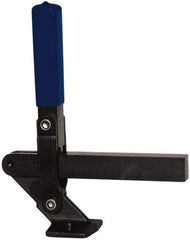 Gibraltar - 1,000 Lb Holding Capacity, Vertical Handle, Manual Hold Down Toggle Clamp - 177° Handle Movement, 180° Bar Opening, Solid Bar, Flanged Base, Electro-Plated Zinc, Carbon Steel - Apex Tool & Supply