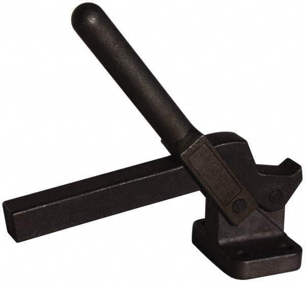 Gibraltar - 475 Lb Holding Capacity, Vertical Handle, Manual Hold Down Toggle Clamp - 80° Handle Movement, 80° Bar Opening, Solid Bar, Flanged Base, Electro-Plated Zinc, Carbon Steel - Apex Tool & Supply