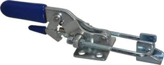 Gibraltar - 720 Lb Capacity, Horizontal, U Hook, Flanged Base, Carbon Steel Pull Action Latch Clamp - 1-3/4" Drawing Movement, 6.07" OAL, Threaded U Hook, Straight Handle - Apex Tool & Supply