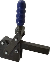 Gibraltar - 2,500 Lb Holding Capacity, Vertical Handle, Manual Hold Down Toggle Clamp - 129° Handle Movement, 199° Bar Opening, Solid Bar, Straight Base, Electro-Plated Zinc, Carbon Steel - Apex Tool & Supply