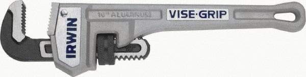 Irwin - 10" Aluminum Straight Pipe Wrench - 1-1/2" Pipe Capacity - Apex Tool & Supply