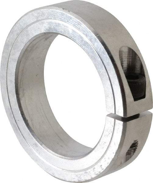 Climax Metal Products - 2-1/4" Bore, Aluminum, One Piece Clamping Shaft Collar - 3-1/4" Outside Diam, 3/4" Wide - Apex Tool & Supply