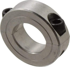 Climax Metal Products - 15/16" Bore, Aluminum, Two Piece Two Piece Split Shaft Collar - 1-3/4" Outside Diam, 1/2" Wide - Apex Tool & Supply