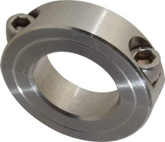 Climax Metal Products - 1-1/16" Bore, Stainless Steel, Two Piece Two Piece Split Shaft Collar - 1-7/8" Outside Diam, 1/2" Wide - Apex Tool & Supply