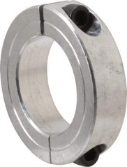 Climax Metal Products - 1-3/8" Bore, Aluminum, Two Piece Two Piece Split Shaft Collar - 2-1/4" Outside Diam, 9/16" Wide - Apex Tool & Supply