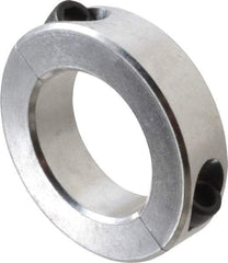 Climax Metal Products - 1-11/16" Bore, Aluminum, Two Piece Two Piece Split Shaft Collar - 2-3/4" Outside Diam, 11/16" Wide - Apex Tool & Supply