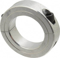 Climax Metal Products - 1-3/4" Bore, Aluminum, Two Piece Two Piece Split Shaft Collar - 2-3/4" Outside Diam, 11/16" Wide - Apex Tool & Supply