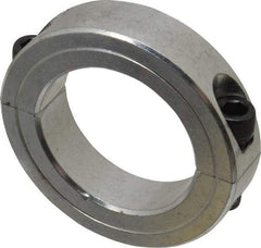 Climax Metal Products - 1-7/8" Bore, Aluminum, Two Piece Two Piece Split Shaft Collar - 2-7/8" Outside Diam, 11/16" Wide - Apex Tool & Supply