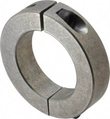 Climax Metal Products - 2-1/16" Bore, Aluminum, Two Piece Two Piece Split Shaft Collar - 3-1/4" Outside Diam, 3/4" Wide - Apex Tool & Supply