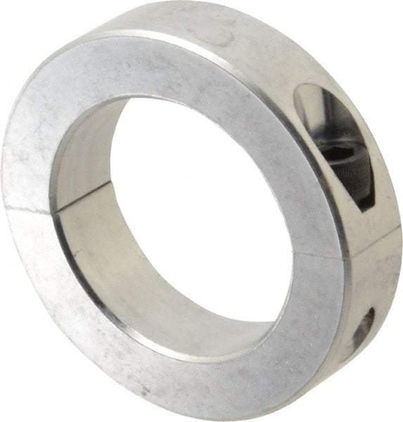 Climax Metal Products - 2-1/2" Bore, Aluminum, Two Piece Two Piece Split Shaft Collar - 3-3/4" Outside Diam, 7/8" Wide - Apex Tool & Supply