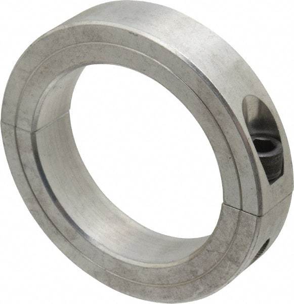 Climax Metal Products - 3" Bore, Aluminum, Two Piece Two Piece Split Shaft Collar - 4-1/4" Outside Diam, 7/8" Wide - Apex Tool & Supply