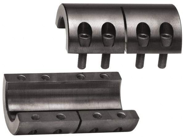 Climax Metal Products - 1" Inside x 1-3/4" Outside Diam, Two Piece Rigid Coupling without Keyway - 3" Long - Apex Tool & Supply