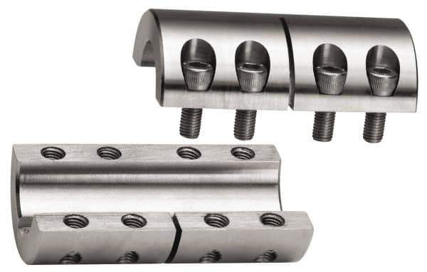 Climax Metal Products - 1/2" Inside x 1-1/8" Outside Diam, Two Piece Rigid Coupling without Keyway - 1-3/4" Long - Apex Tool & Supply