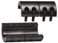 Climax Metal Products - 1-1/4" Inside x 2-1/16" Outside Diam, Two Piece Rigid Coupling with Keyway - 3-1/4" Long x 1/4" Keyway Width x 1/8" Keyway Depth - Apex Tool & Supply