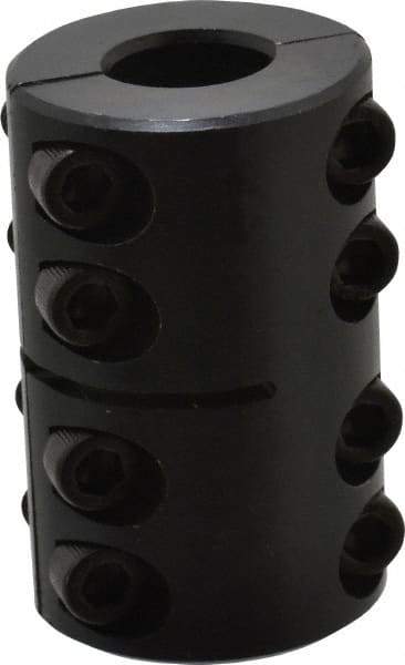 Climax Metal Products - 1/2" Inside x 1-1/8" Outside Diam, Two Piece Rigid Coupling without Keyway - 1-3/4" Long - Apex Tool & Supply