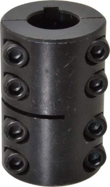 Climax Metal Products - 5/8" Inside x 1-5/16" Outside Diam, Two Piece Rigid Coupling with Keyway - 2" Long x 3/16" Keyway Width x 3/32" Keyway Depth - Apex Tool & Supply