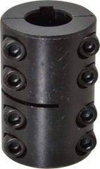Climax Metal Products - 5/8" Inside x 1-5/16" Outside Diam, Two Piece Rigid Coupling with Keyway - 2" Long x 3/16" Keyway Width x 3/32" Keyway Depth - Apex Tool & Supply