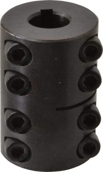 Climax Metal Products - 3/4" Inside x 1-1/2" Outside Diam, Two Piece Rigid Coupling with Keyway - 2-1/4" Long x 3/16" Keyway Width x 3/32" Keyway Depth - Apex Tool & Supply