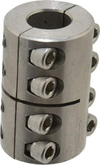 Climax Metal Products - 3/4" Inside x 1-1/2" Outside Diam, Two Piece Rigid Coupling without Keyway - 2-1/4" Long - Apex Tool & Supply