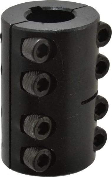 Climax Metal Products - 3/4" Inside x 1-1/2" Outside Diam, Two Piece Rigid Coupling with Keyway - 2-1/4" Long x 3/16" Keyway Width x 3/32" Keyway Depth - Apex Tool & Supply