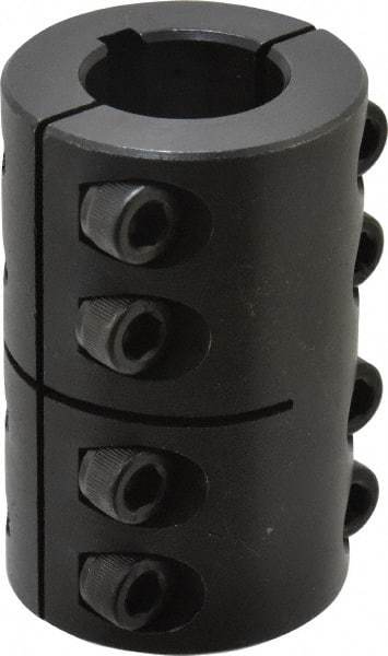 Climax Metal Products - 7/8" Inside x 1-5/8" Outside Diam, Two Piece Rigid Coupling with Keyway - 2-1/2" Long x 3/16" Keyway Width x 3/32" Keyway Depth - Apex Tool & Supply