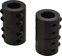 Climax Metal Products - 1" Inside x 1-3/4" Outside Diam, Two Piece Rigid Coupling without Keyway - 3" Long - Apex Tool & Supply
