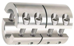 Climax Metal Products - 3/8" Inside x 7/8" Outside Diam, Two Piece Rigid Coupling with Keyway - 1-3/8" Long x 3/32" Keyway Width x 3/64" Keyway Depth - Apex Tool & Supply