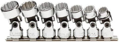 Proto - 7 Piece 3/8" Drive Standard Socket Set - 12 Points, 3/8 to 3/4", Inch Measurement Standard - Apex Tool & Supply