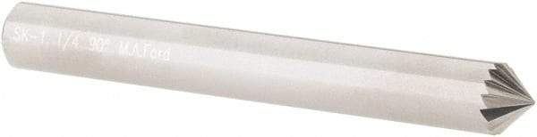 M.A. Ford - 1/4" Cut Diam, 1/4" Shank Diam, Cone Head Single Cut Burr - Carbide, Point End, 1/8" LOC, 2" OAL - Apex Tool & Supply