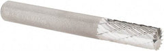 M.A. Ford - 1/4" Cut Diam, 1/4" Shank Diam, Cylinder with End Cut Head Double Cut Burr - Carbide, End Cut End, 5/8" LOC, 2" OAL - Apex Tool & Supply