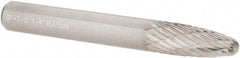 M.A. Ford - 1/4" Cut Diam, 1/4" Shank Diam, Tree with Radius Head Double Cut Burr - Carbide, Radius End, 5/8" LOC, 2" OAL - Apex Tool & Supply