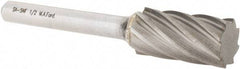 M.A. Ford - 1/2" Cut Diam, 1/4" Shank Diam, Cylinder Head Single Cut Burr - Carbide, Flat End, 1" LOC, 3" OAL - Apex Tool & Supply